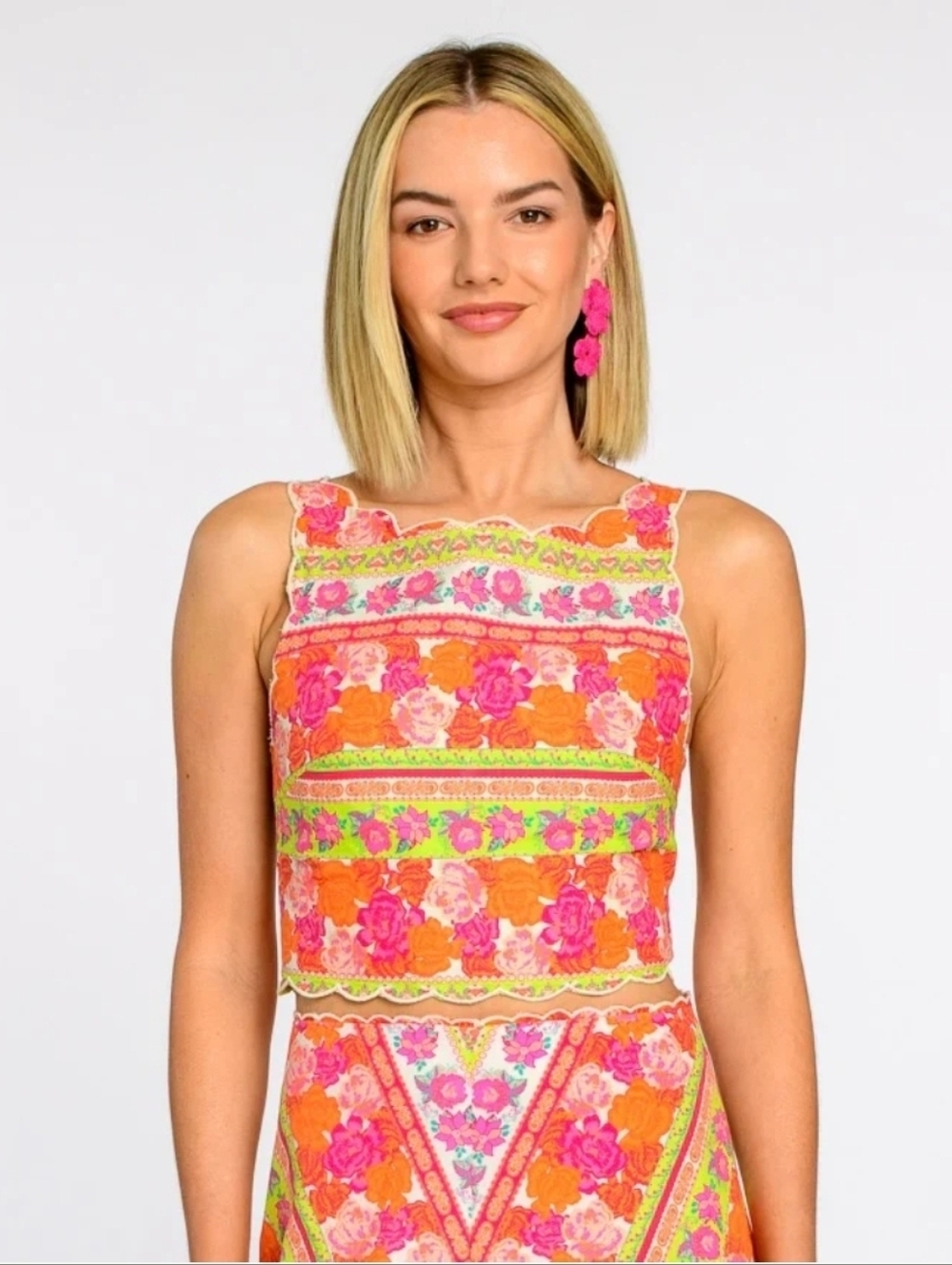 Elizabeth James Billy Top Rosebud Ribbon Stripe M | Anthropologie Boho Crop Top